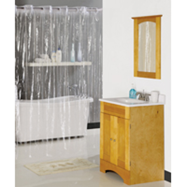 Simple Spaces XG-02-CL Hookless Shower Curtain 70 In x 72 In Clear