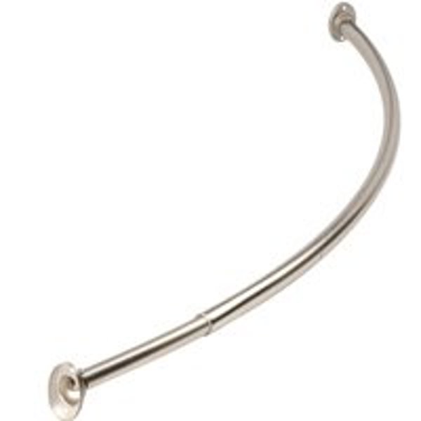 Mintcraft SD-CSR-BN Shower Curtain Rod Adjustable 52 to 72 Inch Brushed Nickel Steel