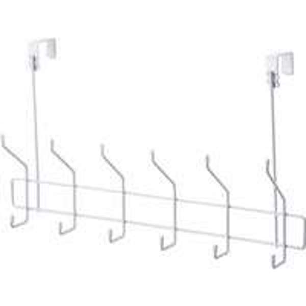 Homebasix SS-HG6-50-PE-3L White 6-Hook Garment Hook