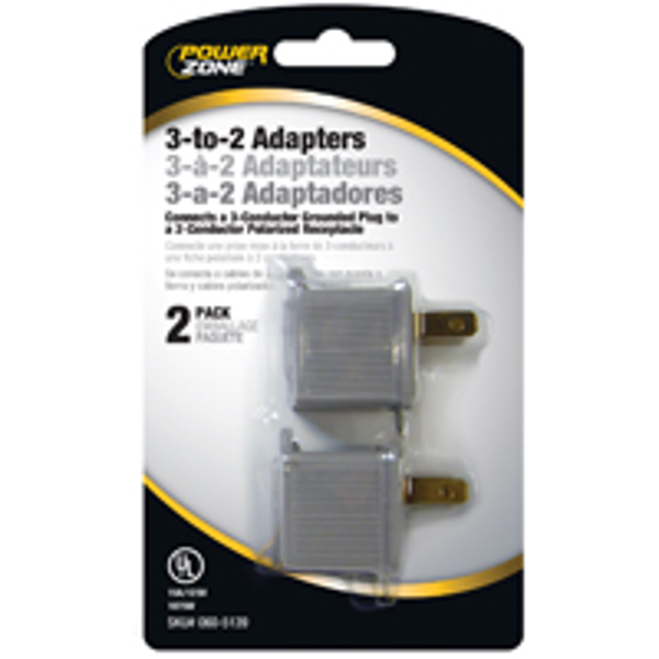 POWERZONE ORAD3200 Adapters 2 Pack 3 To 2 Gray