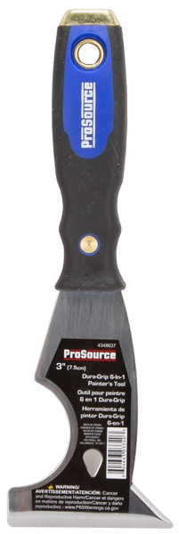 ProSource 03340 Professional 6-In-1 Painters Tool High Carbon Steel Ergo-Engineered Soft-Grip