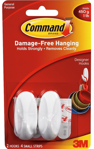 3M 17082 Designer Hook White