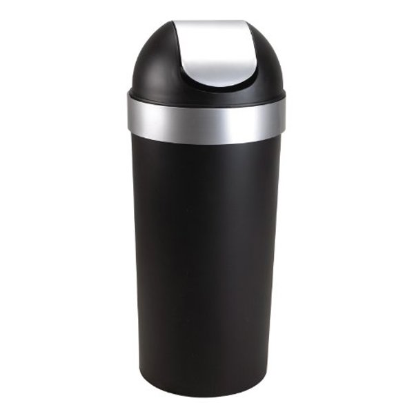 Umbra 086758-047-REM Swing Top Trash Can 16.5 In Black Nickel