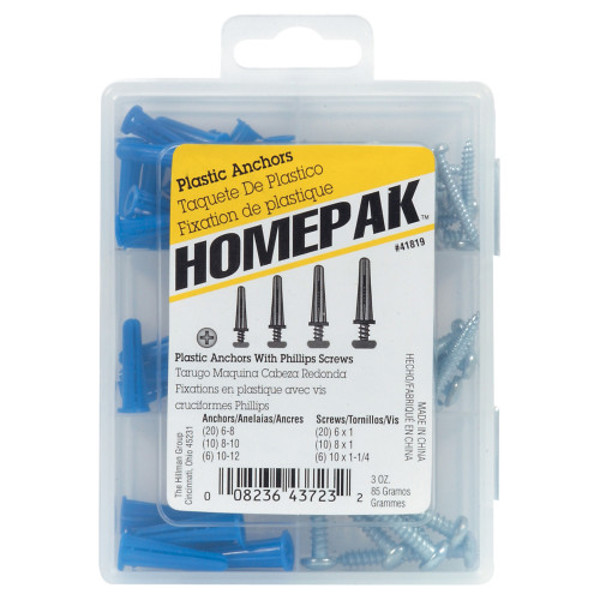 Hillman Group 41819 6-Cavity Plastic Anchor with Screws