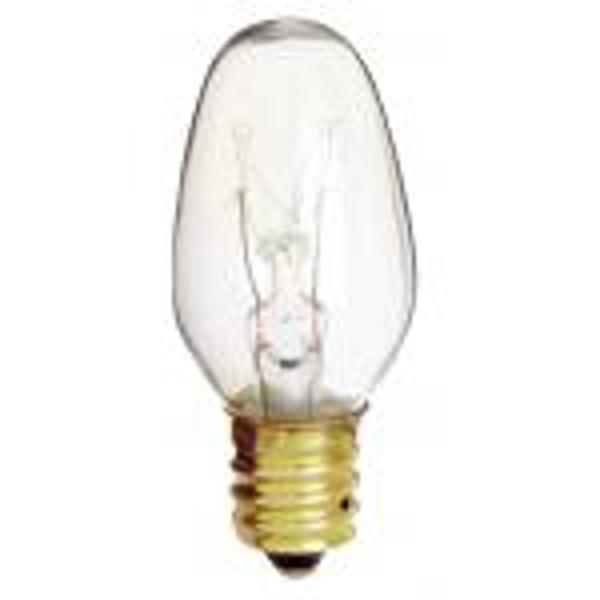 Satco S3797 Clear C7 Incandescent Light Bulb 4 Watts Dimmable Candelabra Base 120V 2 Pack