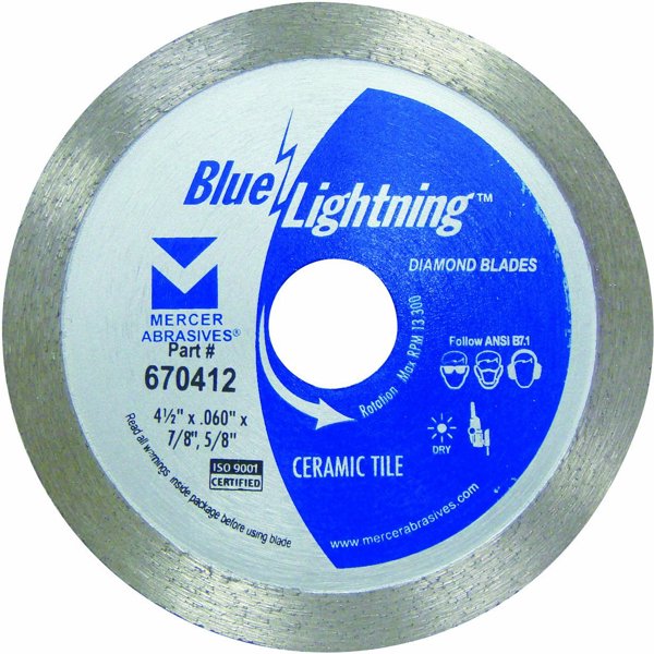 Mercer Abrasives 670412 Ceramic Tile Blade 4-1/2 In 0.060 In 7/8 In