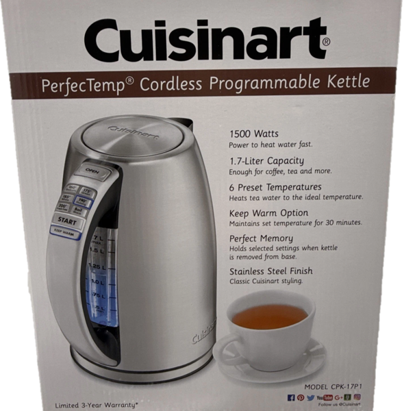Cuisinart/Waring CPK-17P1 Cordless Electric Kettle 1.7 L Capacity