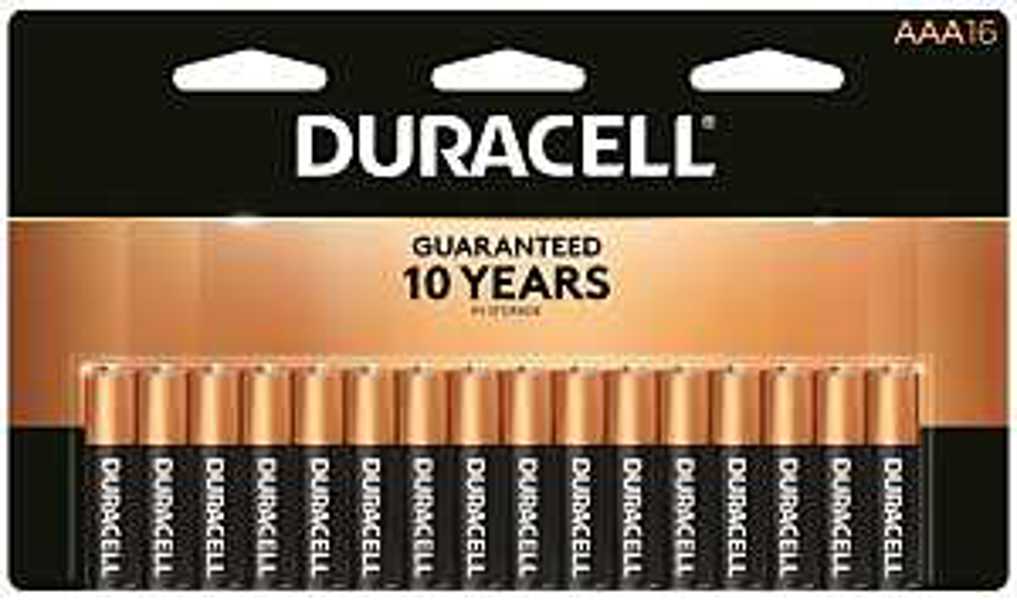 Duracell MN2400B16 Alkaline AAA Battery 16 Pack 1.5V Non Rechargeable