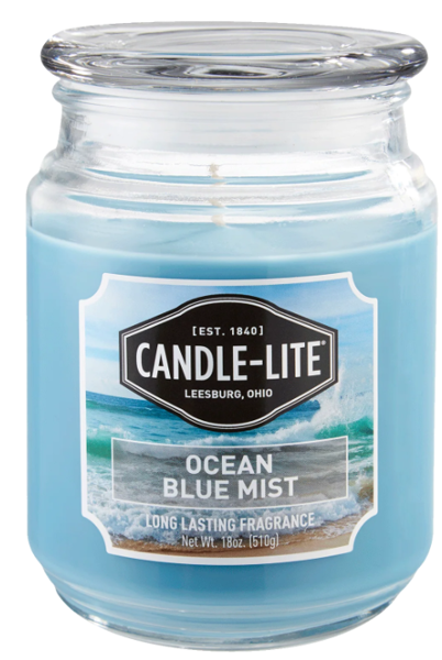 CANDLE-LITE COMPANY 3297128 Candle Jar 18 Oz Blue Mist Blue