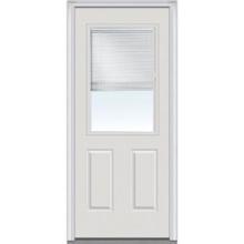 Fiberglass door with mini blinds