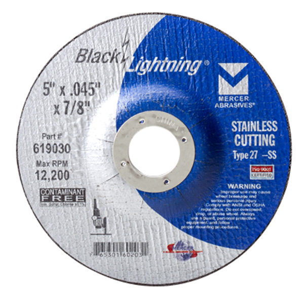 Mercer Abrasives 619030 Thin Cut-Off Wheel 5 In 0.045 In Thickness 7/8 In Arbor
