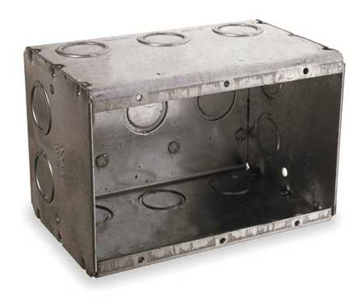 BELL WEATHERPROOF 692 Masonry Box 2-1/2 In Deep Nongangable with Conduit KO's Side: 6 Conc., Bottom