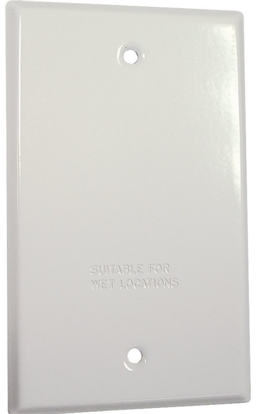 HUBBELL ELECTRICAL PRODUCTS 5173-6 Weatherproof Blank Cover 4-17/32 In x 2-25/32 In White