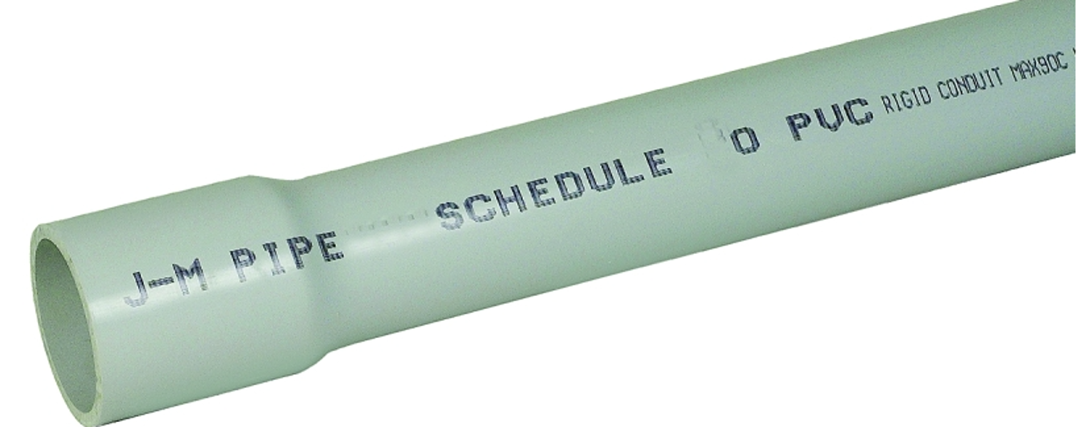 SCH40 J-M MFG CO 67462 Rigid Conduit 1 In x 10 Ft PVC Gray Schedule 40