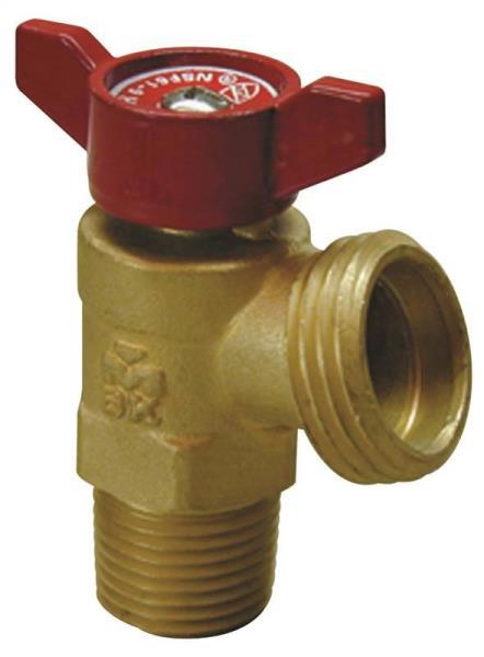 B&K Industries 102-054HN Boiler Drain Valve 3/4 In MPT 125 PSI Brass Body Chrome Plated