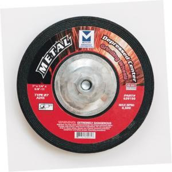 Mercer Abrasives 620150 Grinding Wheel 7 In 1/4 In 8/8-11 Inch Pipe Cutting