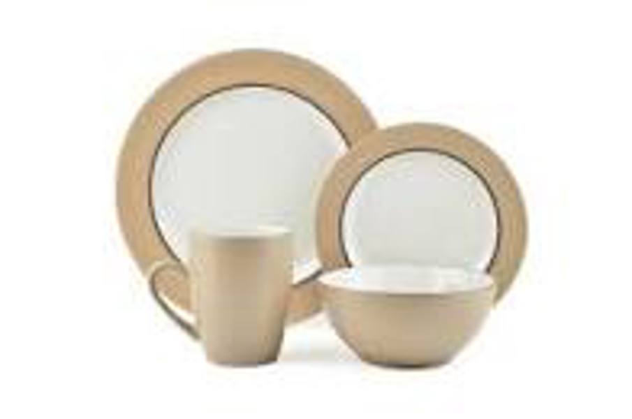 C.C.A International 203589 Dinnerware Set 16 Pc Latte