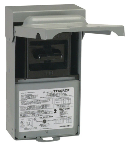 MIDWEST U065F1P Disconnect Switch Type AC 60A 240V 9 In Lug Terminal