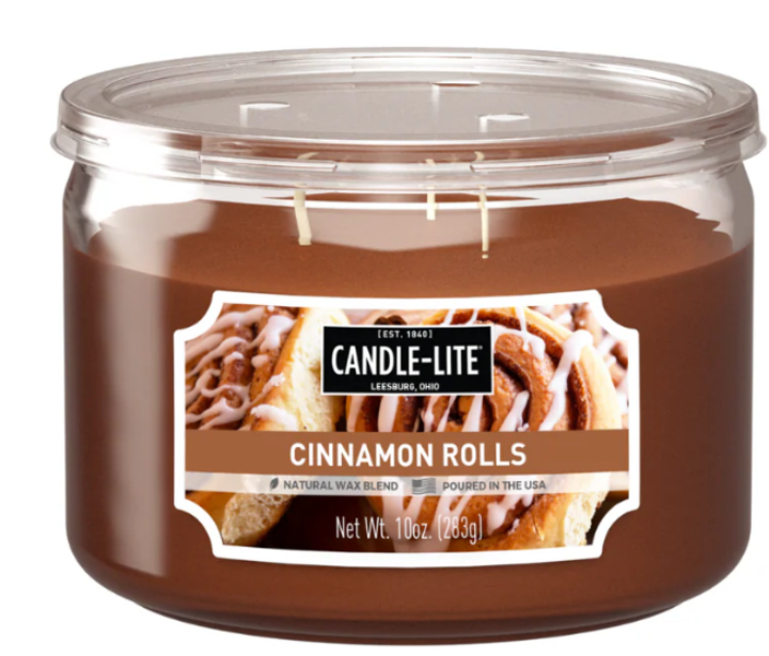 CANDLE-LITE COMPANY 1879549 Candle Jar 10 Oz Cinnamon Pecan Swirl 3 Wick
