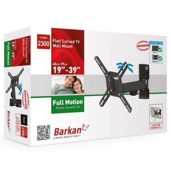 BARKAN 2300 Full-Motion Wall Mount 55 Lb Capacity