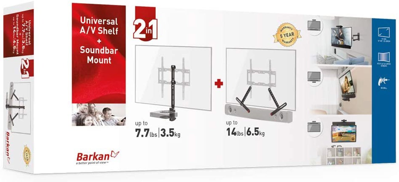 BARKAN E850 Soundbar Mount Universal AV Shelf