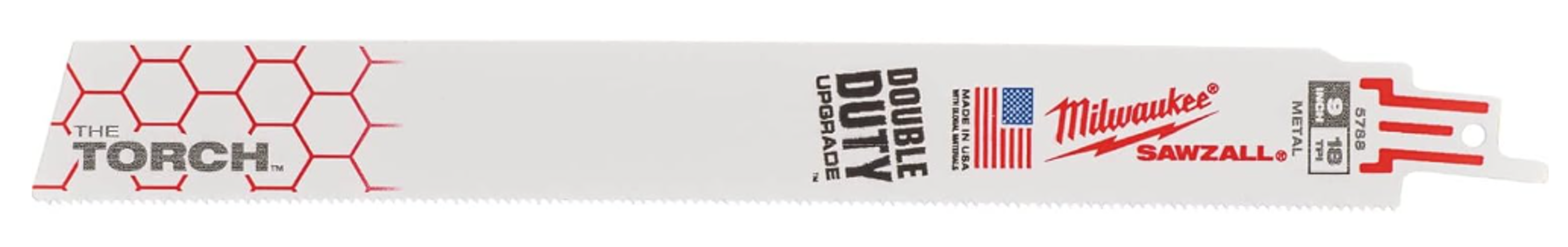 Milwaukee 48-00-5788 Bi-Metal Reciprocating Saw Blade 9 In Length 1 In Width 0.042 In Thickness 18 TPI