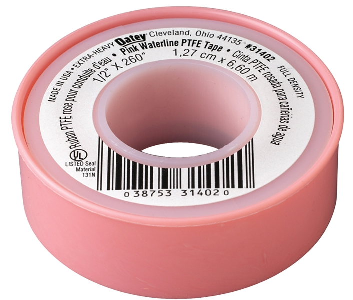 Oatey 31402D Water Line Tape 260 Ft 1/2 In Pink