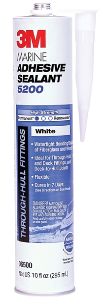 3M 6500 Marine White Adhesive Sealant 10 Oz Paste Cartridge