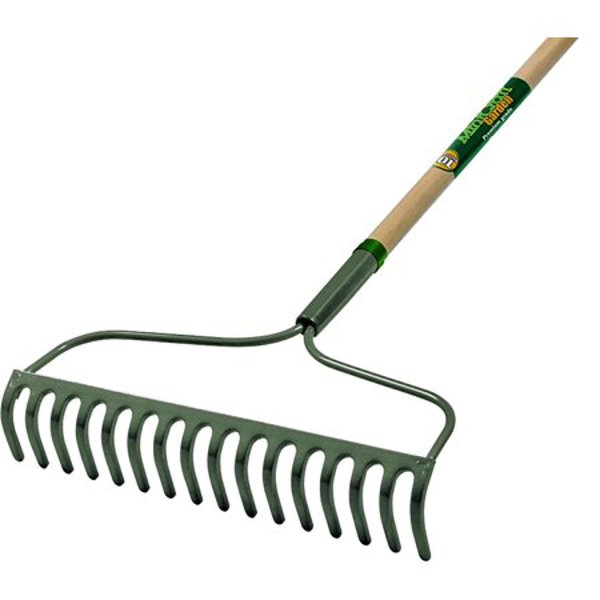 Landscapers Select 33271 Bow Rake 54 In 16-Tine Steel with Wooden Handle
