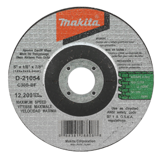 Makita Tools D-20943 Cut-Off Wheel 4-1/2 In 3X16 Masonry Flat