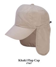 7667 Adjustable Sizing Khaki Flap Cap