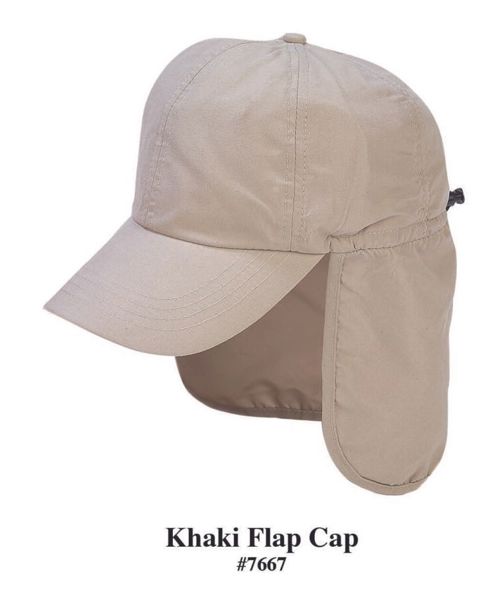 Hardware Merchandiser 7667 Khaki Flap Cap Adjustable Sizing