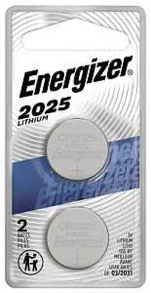Energizer Battery 2025BP-2 Coin Cell Battery 3V 170mAh Lithium Manganese Dioxide