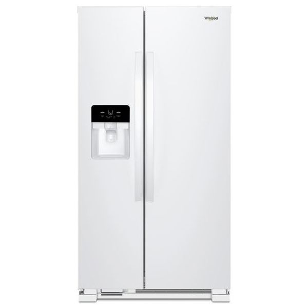 Whirlpool WRS325SDHW Side by Side Refrigerator 25 Cu Ft Ice and Water Dispenser LED Lighting White