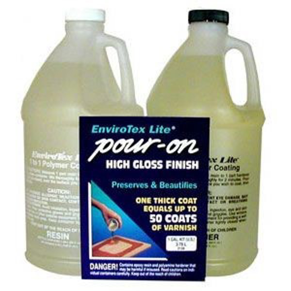 Envirotex 02128 High Gloss Finish Pour-On Varnish 1 Gal