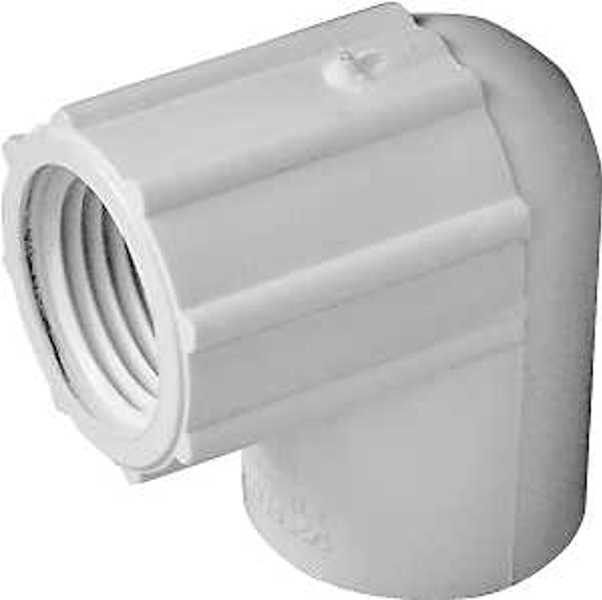 LASCO 435506 Pipe Elbow PVC 1/2 In 90 Degree Slip X FIP Sch 40