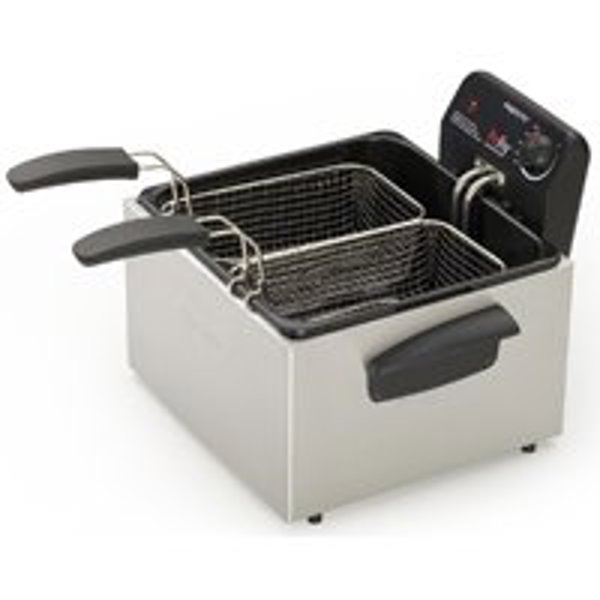 National Presto 05466 Deep Fryer 12 Cup Capacity Stainless Steel 1800W Dual Basket