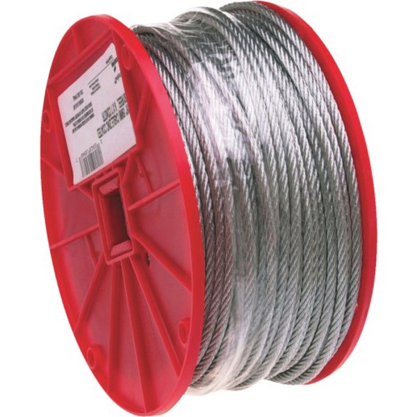 Campbell Chain 700-0327 Flexible Uncoated Aircraft Cable 3/32 In 500 Ft 184 Lb