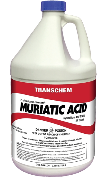 BIOLAB, INC 63100TCM Muriatic Acid 1 Gal Clear Bottle Liquid