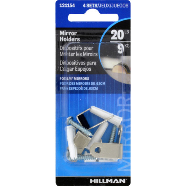 Hillman Group 121154 Mirror Holders Clear Small