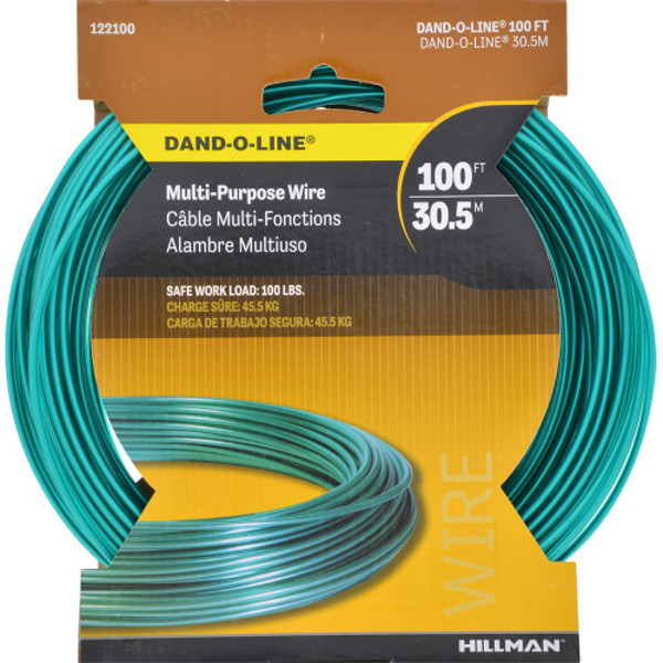 Hillman Group 122100 Vinyl Coated Clothesline 100 Ft Green