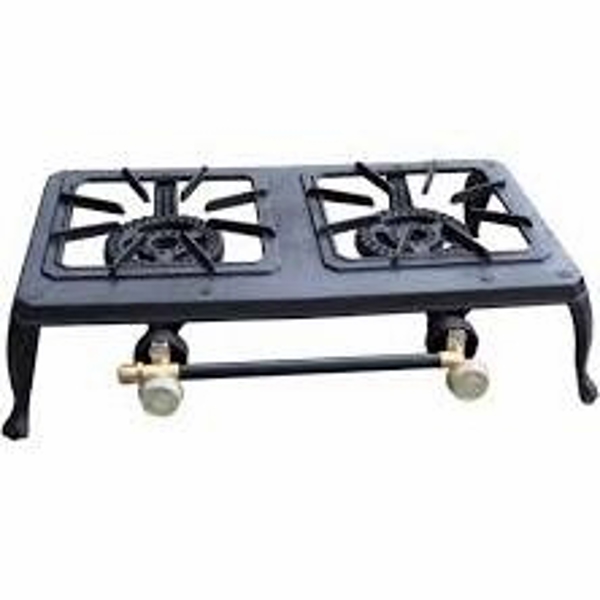Buffalo Tools DBCIS Double Burner Gas Stove 15000 BTU Cast Iron