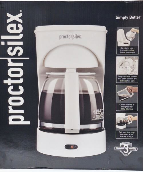Hamilton Beach/Proctor Silex 43501G Coffeemaker 12 Cup Capacity White Automatic Pause and Serve