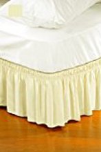 1113-BEIGE Wrap Around Bed Ruffle Queen/K King