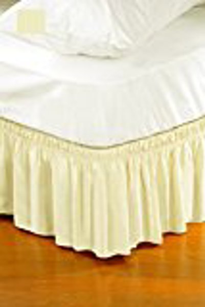 Kennedy International 1113-BEIGE Wrap Around Bed Ruffle Queen/K King Easy Fit Elastic Beige
