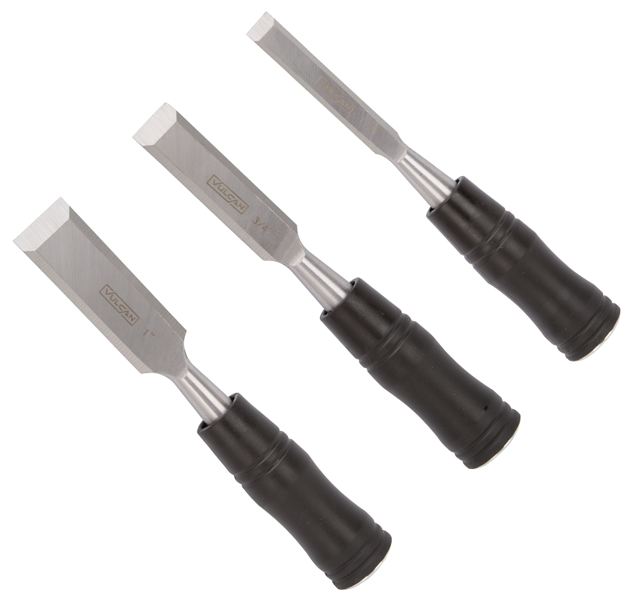VULCAN JL13210 Wood Chisel Set 3 Piece Comfort Grip Handle