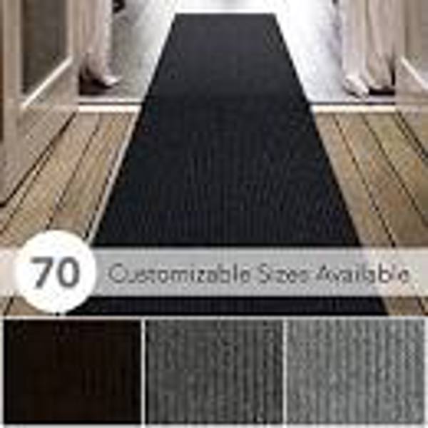 Cromer Company 1856W Solid Kitchen Mat 18 In X 30 In Black