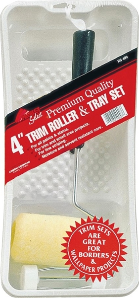 Linzer Products RS400 Mini Plastic Paint Roller and Tray Set 4 In