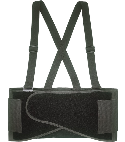Custom Leathercraft 5000M Medium Back Support with Suspenders and Belt Black
