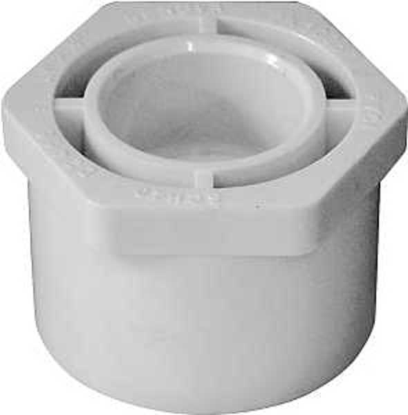 LASCO 435654 Reducing Spigot X Slip PVC Bushing 1-1/2X3/4 White